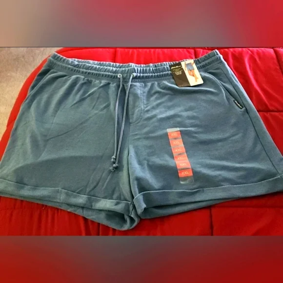 Eddie Bauer Blue Rolled Cuff Athletic Mid Length Pocket Shorts - Picture 2 of 5